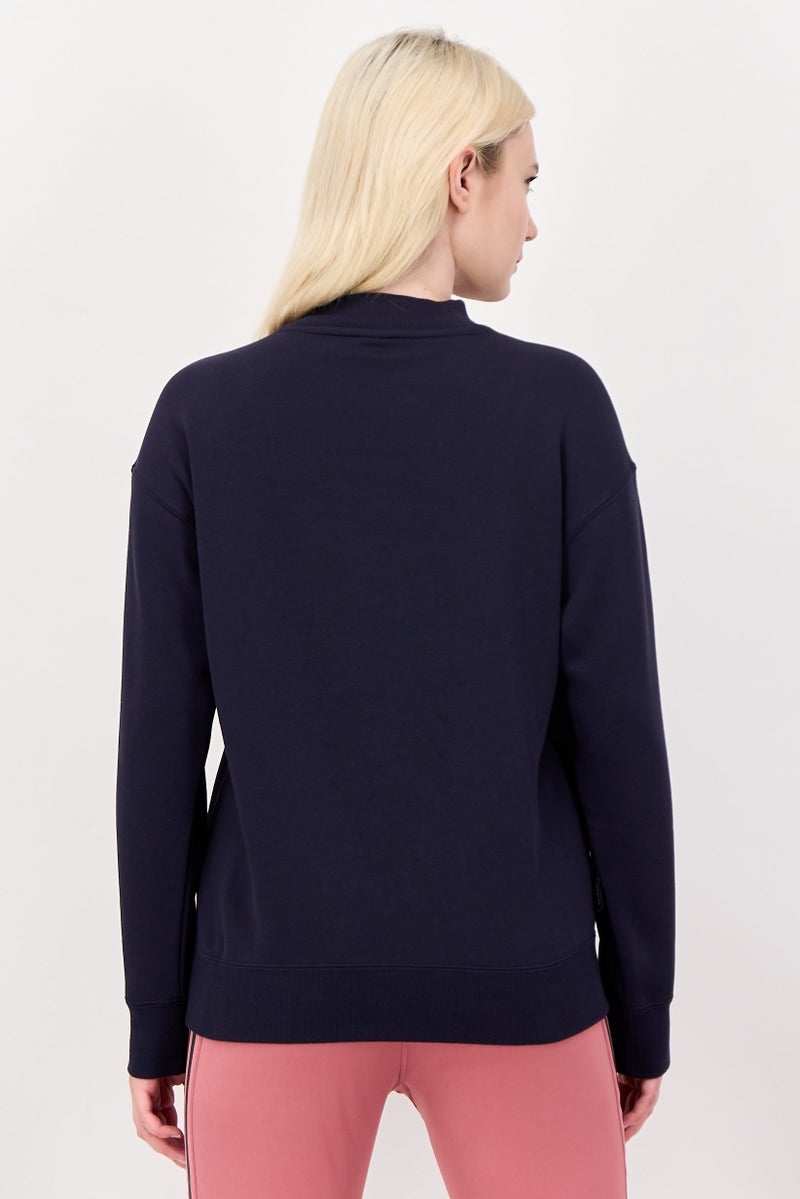 PUMA Women Relaxed Fit Long Sleeve Outdoor Sweatshirt, Dark Navy - Image 3